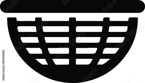 Silhouette Basketball Hoop Net Icon Sport Game Equipment Vector Illustration
