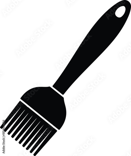Silhouette Basting Brush Kitchen Utensil Baking Tool Simple Cooking Icon Vector Illustration