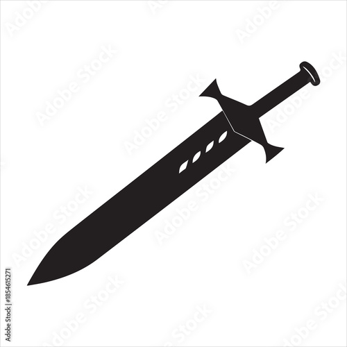 roman gladius sword silhouette vector illustration