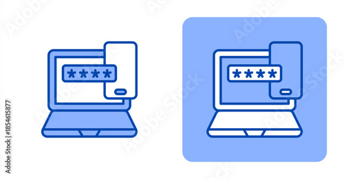 Two Factor Line Color , Two-tone color and contrasting background icon illustration