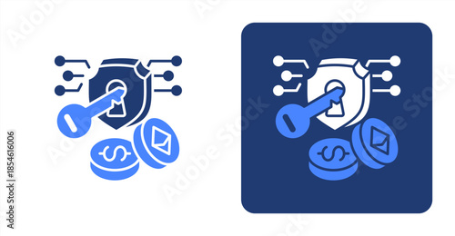 Token Glyph Color , Two-tone color and contrasting background icon illustration
