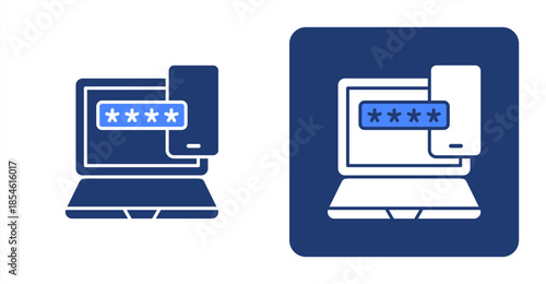 Two Factor Glyph Color , Two-tone color and contrasting background icon illustration