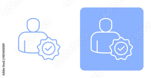 Verification Line , Two-tone color and contrasting background icon illustration