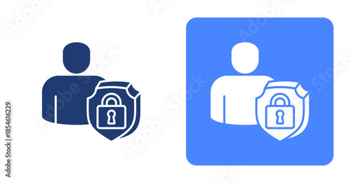 Identity Glyph , Two-tone color and contrasting background icon illustration