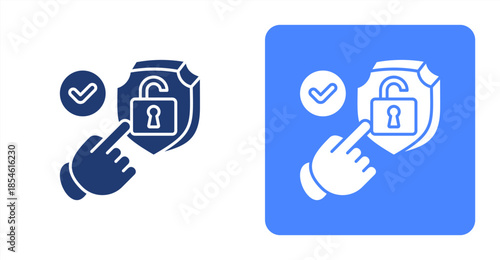 Access Glyph , Two-tone color and contrasting background icon illustration