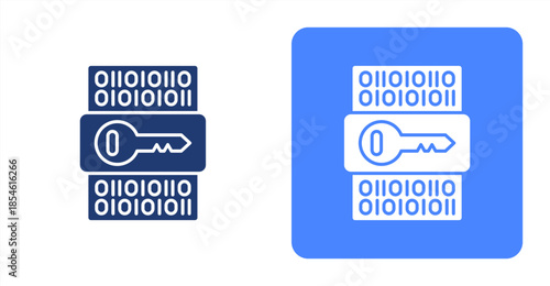 Encryption Glyph , Two-tone color and contrasting background icon illustration