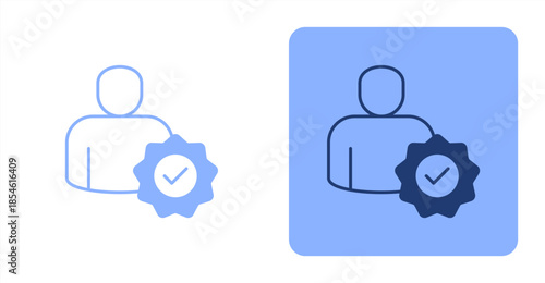 Verification Mixed , Two-tone color and contrasting background icon illustration