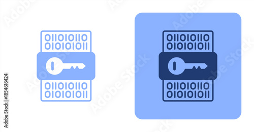 Encryption Mixed , Two-tone color and contrasting background icon illustration