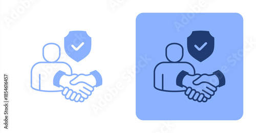 Trust Mixed , Two-tone color and contrasting background icon illustration