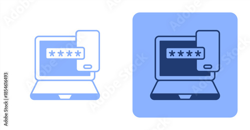 Two Factor Mixed , Two-tone color and contrasting background icon illustration