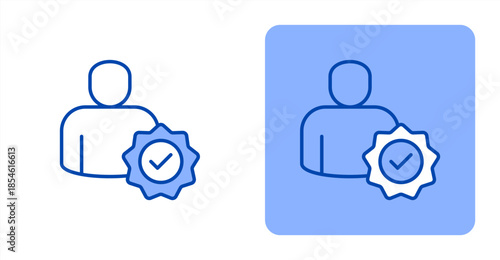Verification Line Color , Two-tone color and contrasting background icon illustration