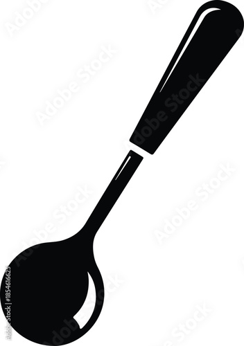 Silhouette classic metal dining spoon kitchen utensil cooking equipment flatware Vector Illustration