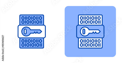 Encryption Line Color , Two-tone color and contrasting background icon illustration