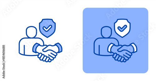 Trust Line Color , Two-tone color and contrasting background icon illustration