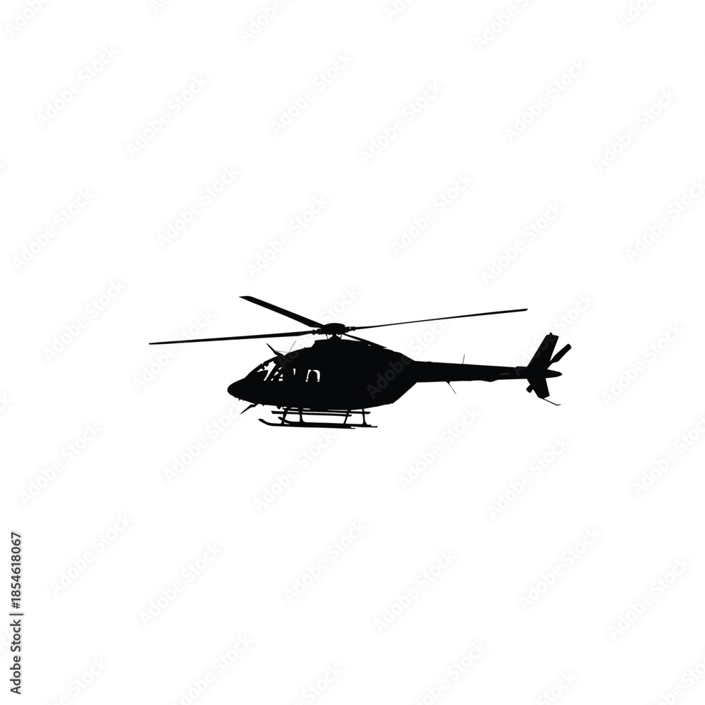 Fototapeta premium Silhouette of a helicopter on transparent background