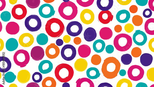 Abstract Circles Background Pattern with Bright Colors and Playful Design