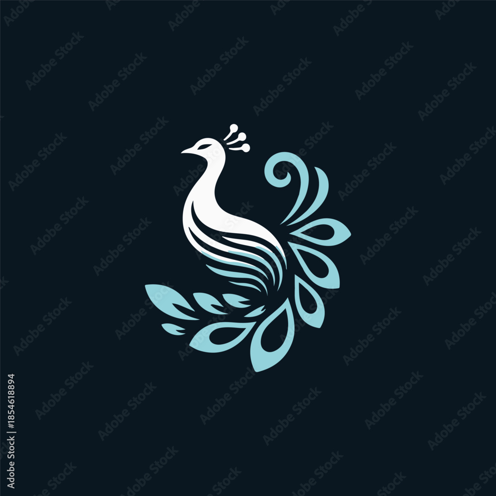 Obraz premium Majestic Peacock Logo