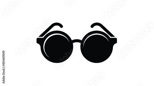 Black round sunglasses icon a minimalistic and modern design silhouette