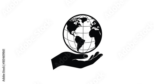 A hand gently cradling the earth a powerful representation of global care silhouette