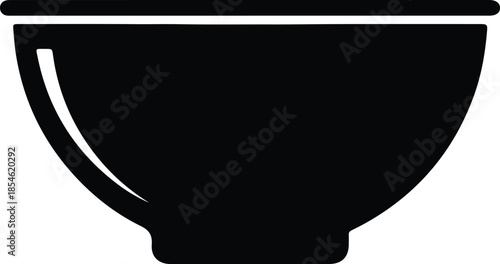 Silhouette Minimalist Empty Kitchen Bowl Food Preparation Utensil Object Vector Illustration