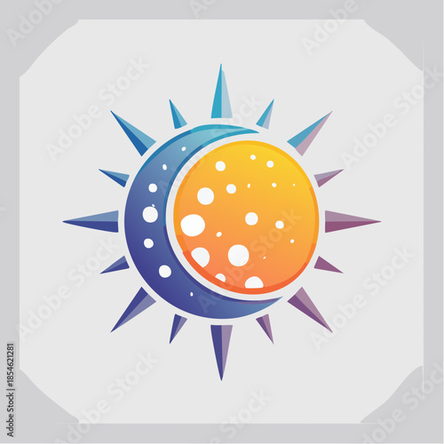 Wallpaper Mural Stylized sun and moon illustration with a gradient color scheme. Torontodigital.ca