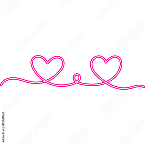 Continuous Line Heart Neon