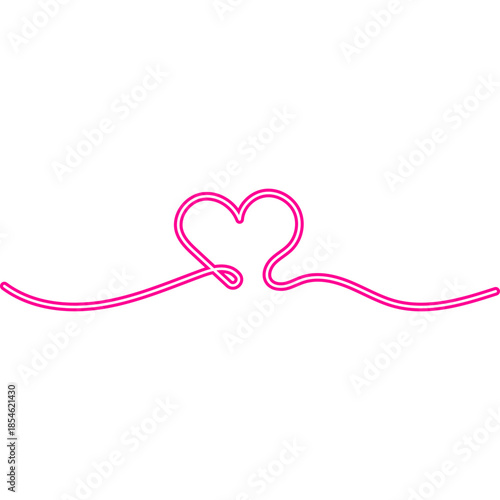 Continuous Line Heart Neon