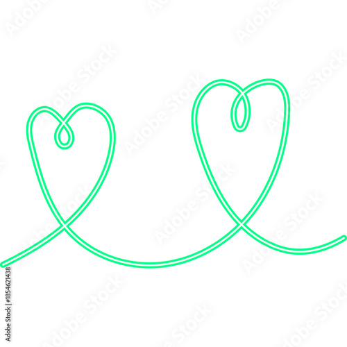 Continuous Line Heart Neon