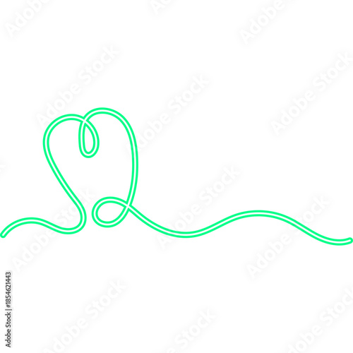 Continuous Line Heart Neon