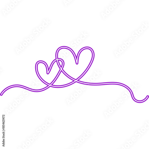 Continuous Line Heart Neon