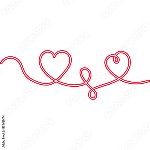 Continuous Line Heart Neon