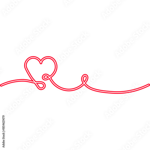 Continuous Line Heart Neon
