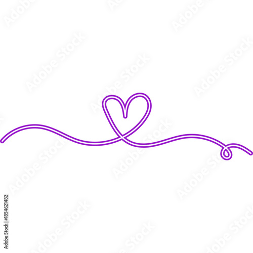Continuous Line Heart Neon