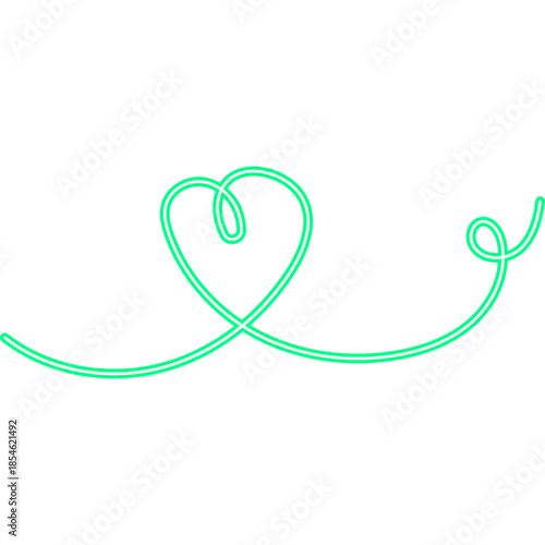 Continuous Line Heart Neon