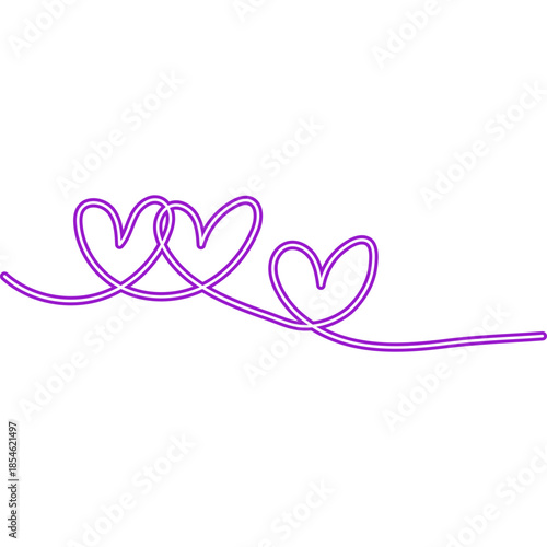 Continuous Line Heart Neon