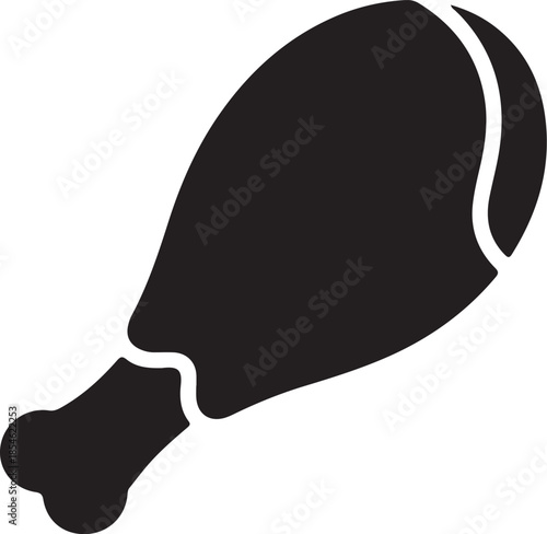 Black silhouette of a chicken leg