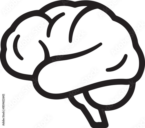 Simple line drawing of a human brain