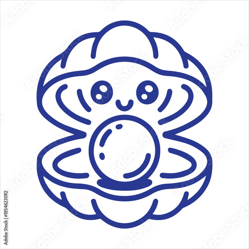 Cute Seashell with Pearl