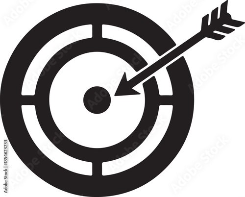 Bullseye target with arrow