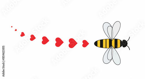 Bee with Heart Trail A Symbol of Love and Connection.