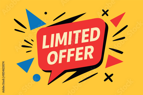 Limited Offer Promotional Banner with Speech Bubble Illustration
