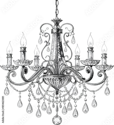 vintage chandelier vector