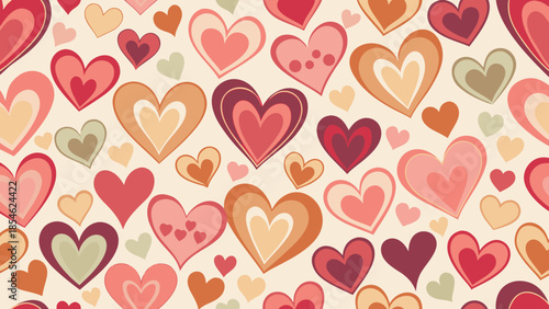 Colorful hearts pattern