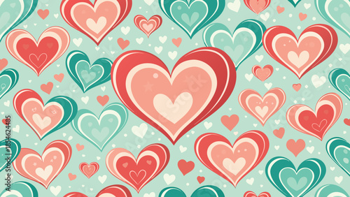 Colorful hearts pattern