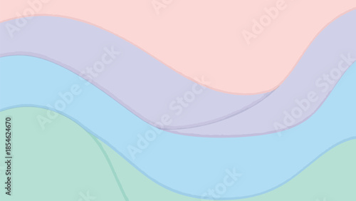 Soft pastel colored abstract wavy layers creating a calming and serene visual effect