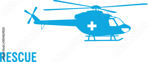 Medical rescue helicopter illustration