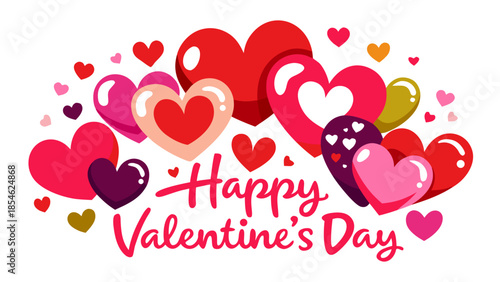 Celebrate valentine's day with colorful hearts