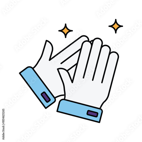 Praise icon with white background vector stock illustration