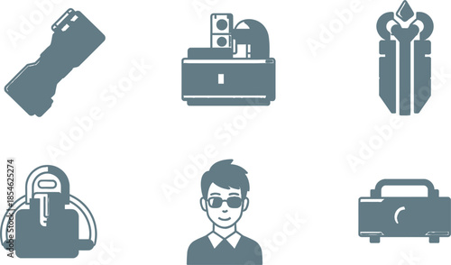 Collection of various computer and office icons
