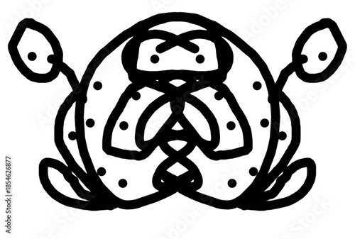 Intricate Celtic knot design with dots and curves